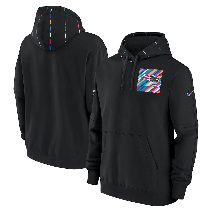 Men's New England Patriots Black 2023 Crucial Catch Club Pullover Hoodie Men's New England Patriots Black 2023 Crucial Catch Club Pullover Hoodie